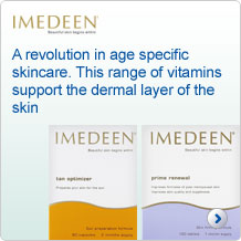 Your skin's overall appearance is determined in the deeper, structural layer, the dermis, where essential collagen, elastin fibres and moisture retaining elements are found. It's here that IMEDEEN® tablets work, beneath the surface, to strengthen the skin's foundation and produce healthy, more beautiful skin